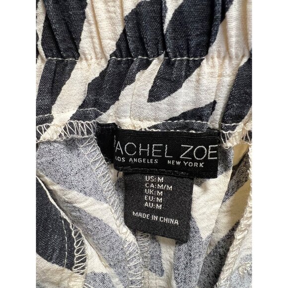 Rachel Zoe Black & White Tropical Leaf Print Cropped Pants Size M - Picture 4 of 6